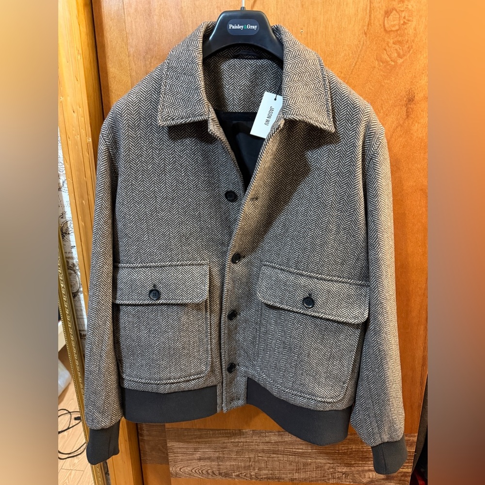 Jason Wu Herringbone Jacket - Black and Brown